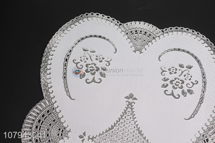 Hot selling silver pvc pressed vinyl metallic table placemats