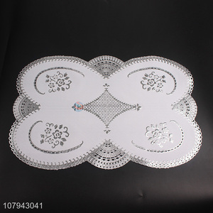 Hot selling silver pvc pressed vinyl metallic table placemats
