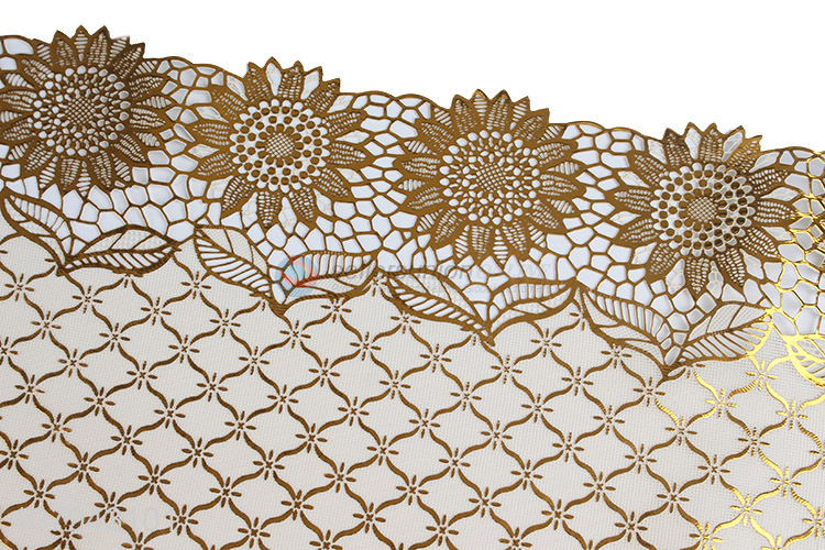 China supplier gold hollowed out pvc placemat plastic doilies