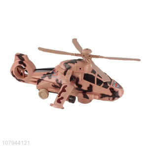Factory wholesale plastic music light toy helicopter for children
