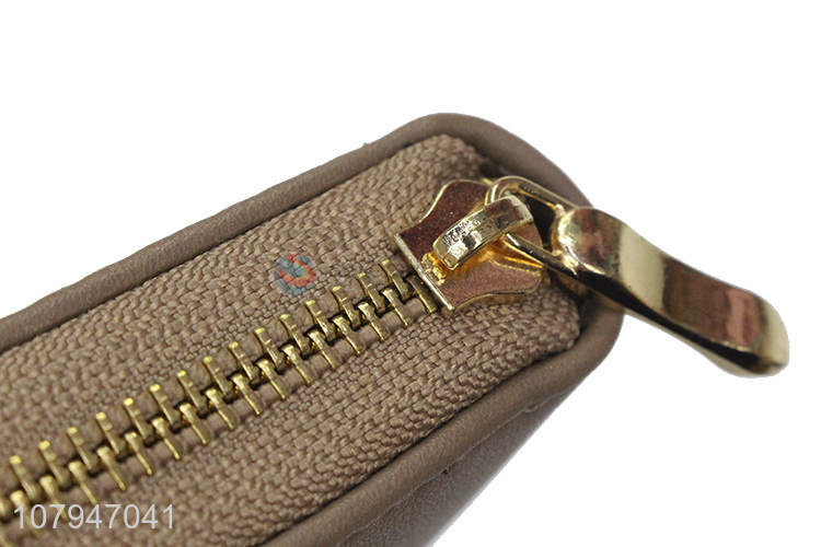 Good price durable long style fashion wallet purse with zipper
