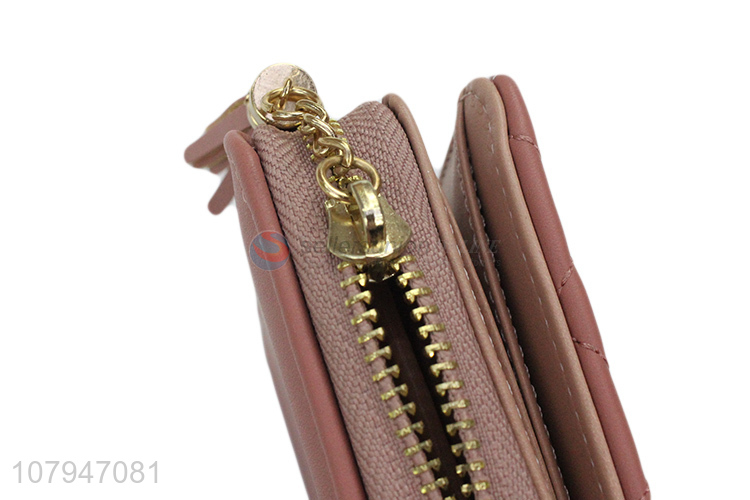 Most popular durable fashion lady zipper wallet with tassel
