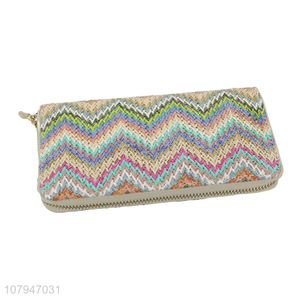 New design colourful pvc long style women zipper wallet