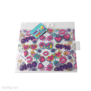 Wholesale fashionable plastic file folder pouch test paper storage bag