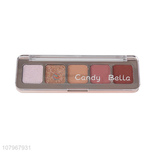 High quality long lasting 5color travel eyeshadow palette for lady