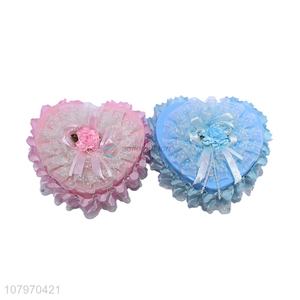Top product heart shape double-layer plastic jewelry case ring box