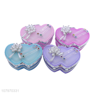 Online wholesale heart shape plastic jewelry box container with pearls