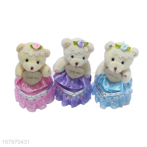 China supplier lovely bear jewelry box container for tabletop decor