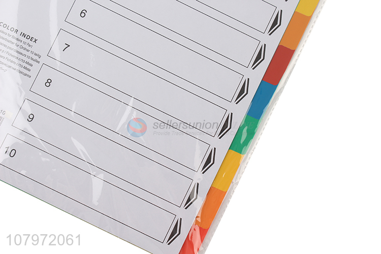 New arrival school office supplies paper color index dividers wholesale