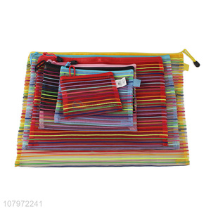 Top sale stripe pattern colourful document storage bag for office