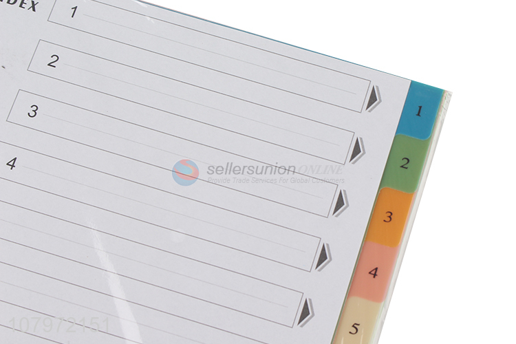 Factory price good quality color paper file index divider for sale
