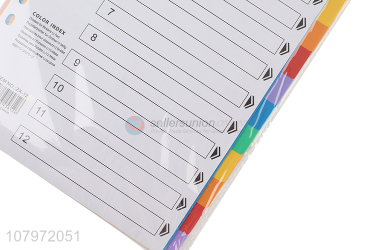 Factory direct sale color index dividers paper index dividers