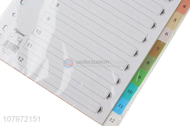 Factory price good quality color paper file index divider for sale