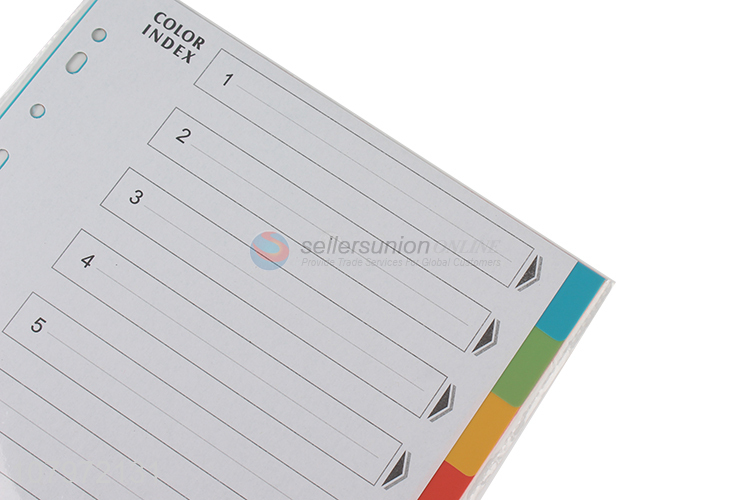 Yiwu wholesale durable color paper index divider file divider