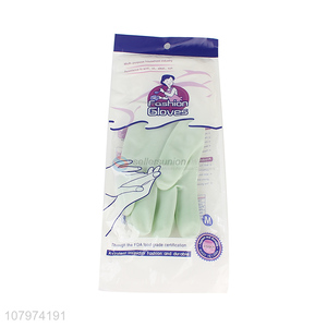 Hot selling green PU gloves household cleaning gloves