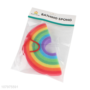 Yiwu market rainbow shape shower bath sponge body scrubber