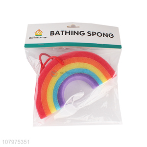 Hot items rainbow shape bath sponge skin-friendly exfoliating puff