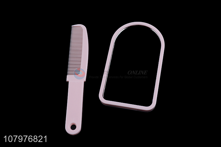 Hot selling creative popsicle shape plastic mirror and comb set for girls
