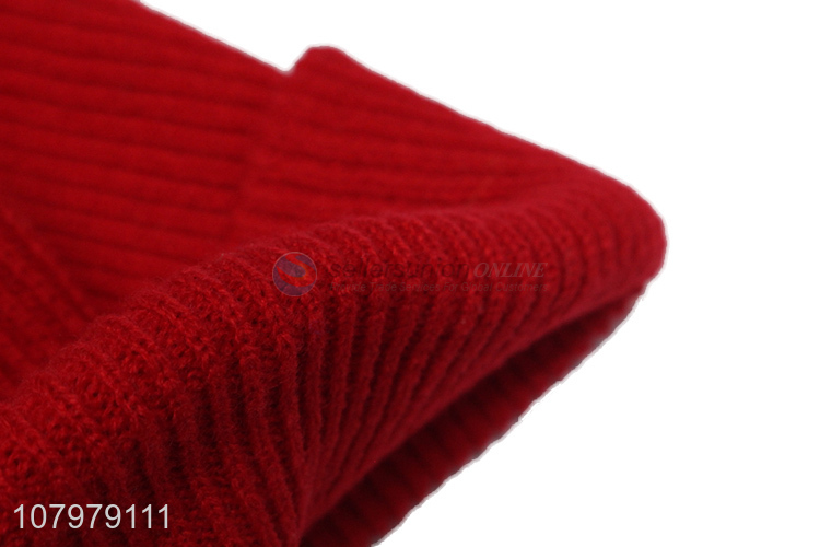 Factory supply candy color acrylic knitted beanie cap for kids toddlers