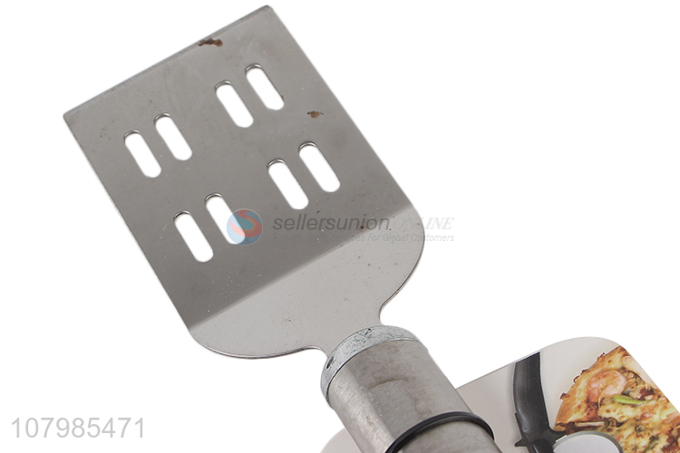 Top product stainless steel teppanyaki turner slotted pancake spatula