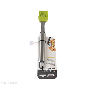Wholesale food grade silicone oil brush with stainless steel handle