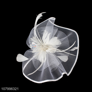 Most popular flower fascinator top hat hair clip for bridal cocktail ball headwear