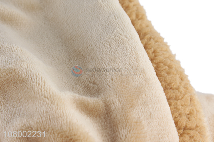 Custom Soft Double Layer Lambs Wool Blanket For Sale