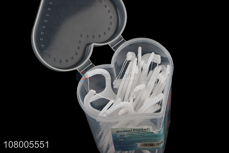 High quality white creative plastic boxed floss toothpicks for daily