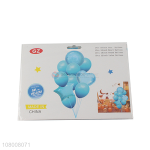 New style blue different shape rubber balloon set for party decoration