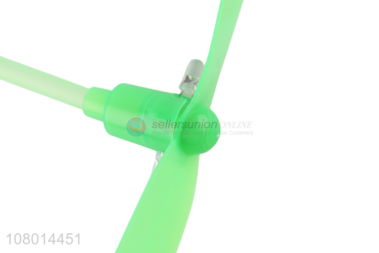 Good quality kids plastic flying dragonfly toy led flashing bamboo-copter