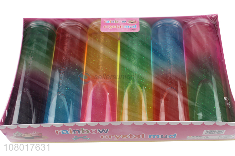 Hot product rainbow color non-toxic crystal mud for children