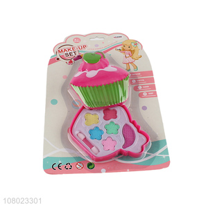 Low price wholesale turn cover cartoon cake cosmetic toys for girls