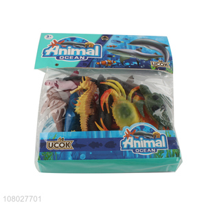 Yiwu market multicolor boxed sea animal toy model set
