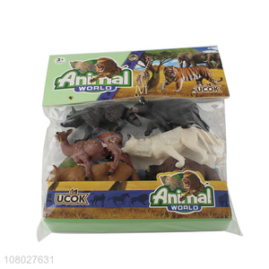 Wholesale multicolor boxed wild animal toy model set