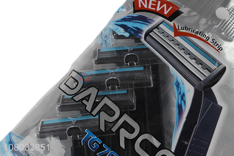 Hot selling lubricating strip razors 2 blades disposable razor for men