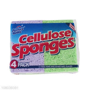 Hot Selling 4 Pieces Cellulose Sponges Household Cleaning Sponge