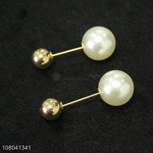 Factory supply delicate double pearls women brooch pins