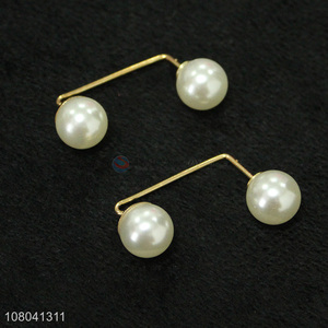 Good quality double pearls women wedding jewelry brooch