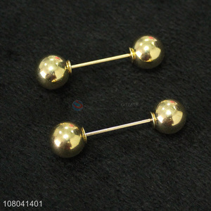 Cheap price golden double beads women brooch fashion brooch