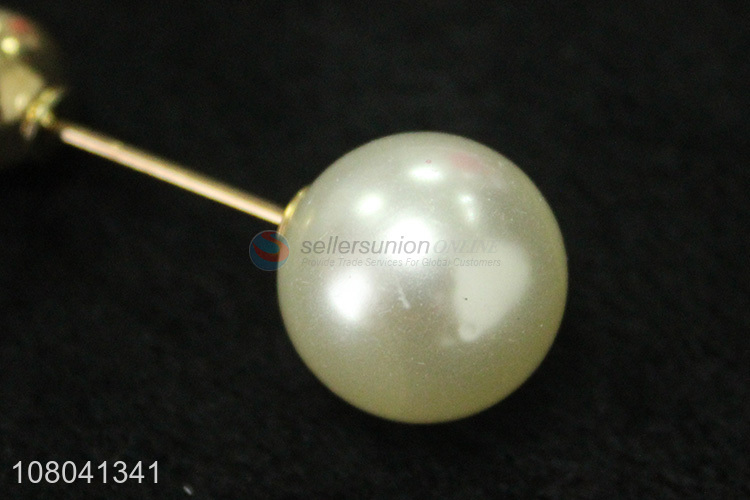 Factory supply delicate double pearls women brooch pins