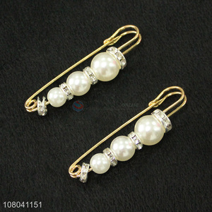 High quality white pearls shape fashion brooch for clothing