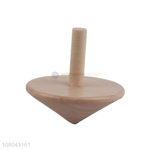 Low price classic natural wooden spinning top kids gyroscope toy