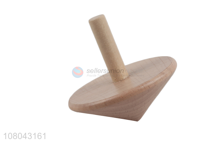 Low price classic natural wooden spinning top kids gyroscope toy