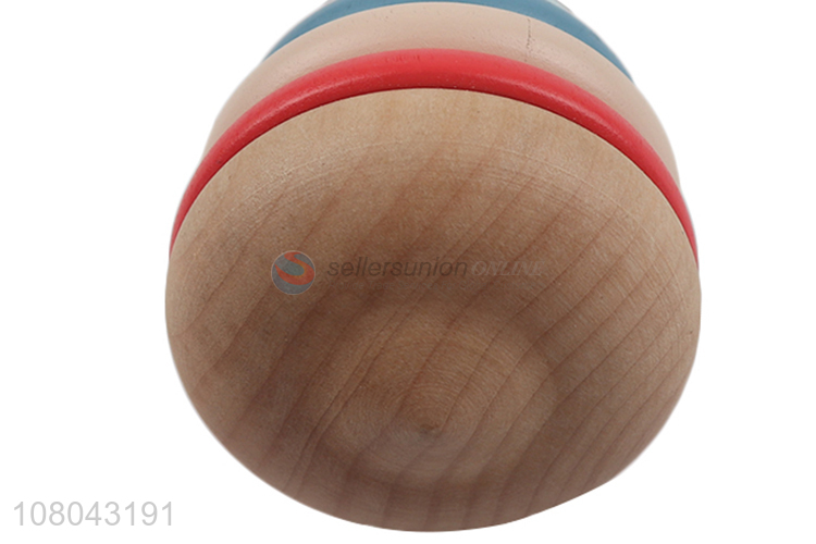 New product colorful wooden spinning top kindergarten gyroscope toy