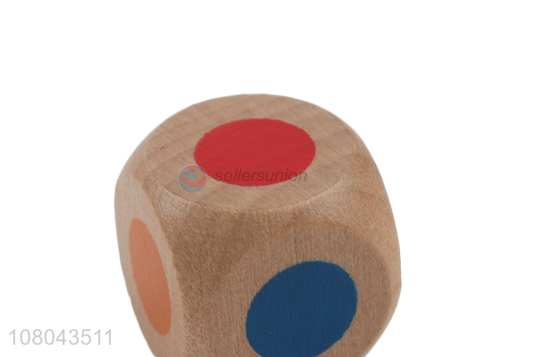 New arrival colorful wooden wine game dice round corner wooden dice