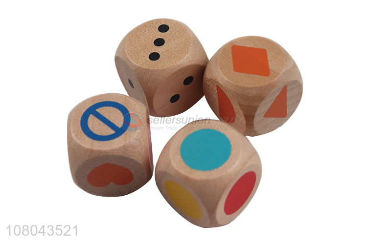 China supplier wooden dice set creative wooden dice with round corner