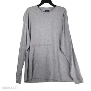 Factory wholesale gray cotton long-sleeved T-shirt for men