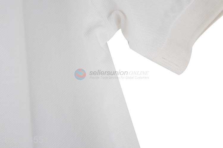 Hot selling white lapel shirt cotton short-sleeved T-shirt