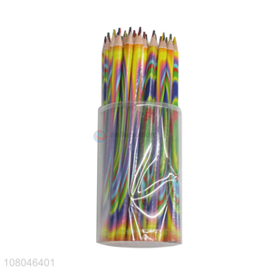 Wholesale 4-color lead soft wooden colored pencils for coloring painting