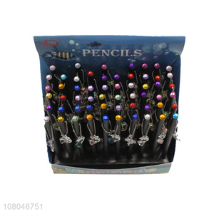 China factory 60 pieces blackwood office school pencils with dolphin charms